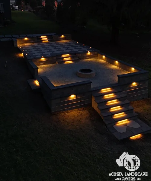Multi-Tiered Patio, Fire Pit & Integrated Outdoor Living Design